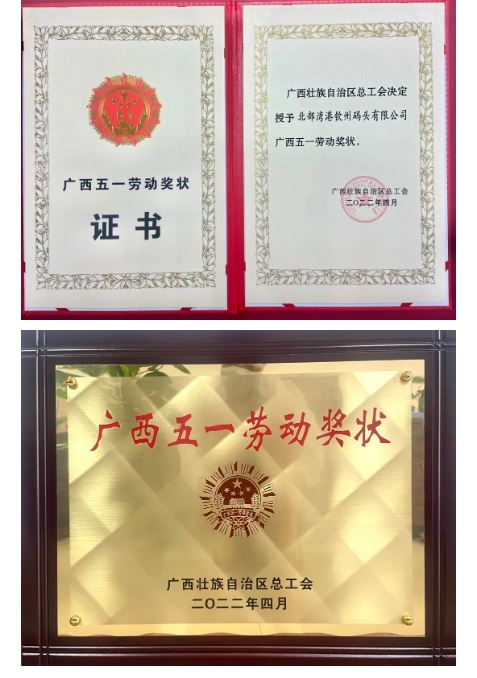 喜获殊荣 | 钦州龙八国际官方网站公司荣获“广西五一劳动奖状”称号